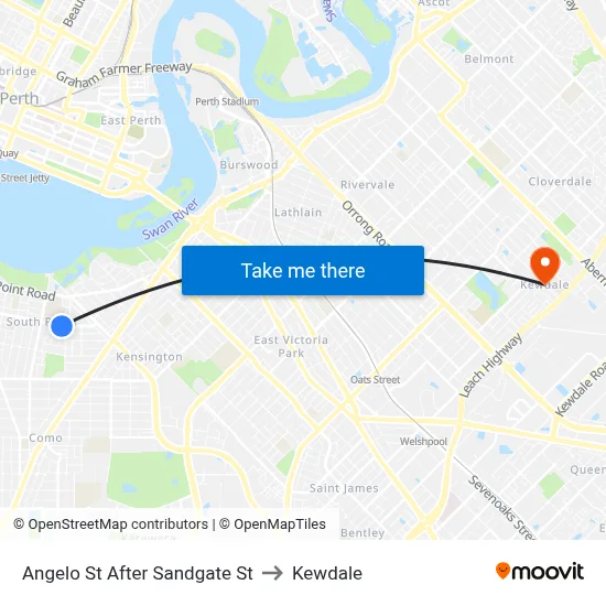 Angelo St After Sandgate St to Kewdale map