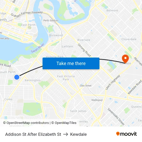 Addison St After Elizabeth St to Kewdale map