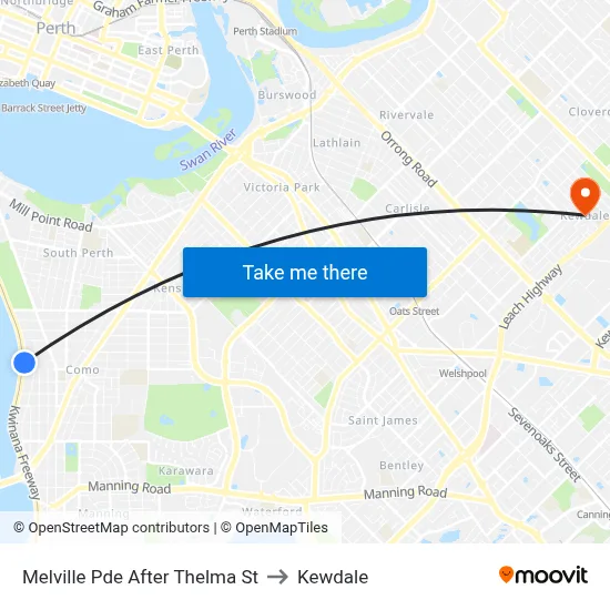 Melville Pde After Thelma St to Kewdale map