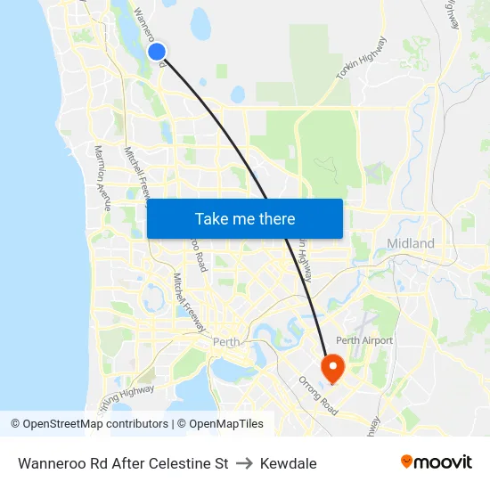 Wanneroo Rd After Celestine St to Kewdale map