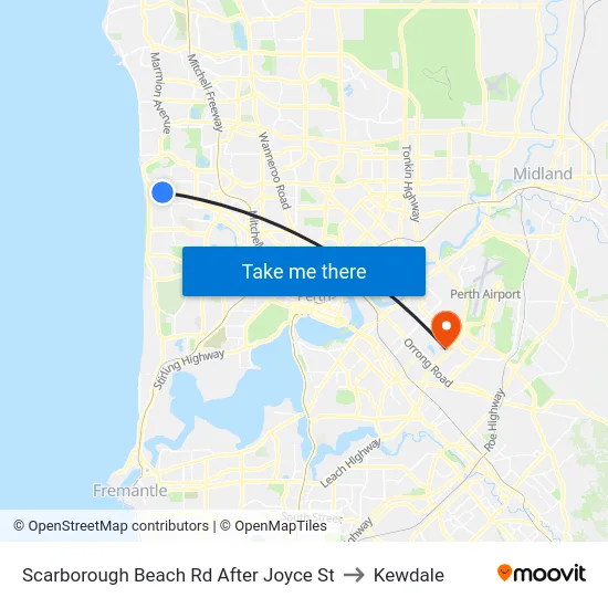 Scarborough Beach Rd After Joyce St to Kewdale map