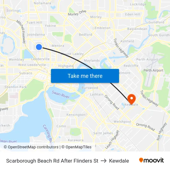 Scarborough Beach Rd After Flinders St to Kewdale map