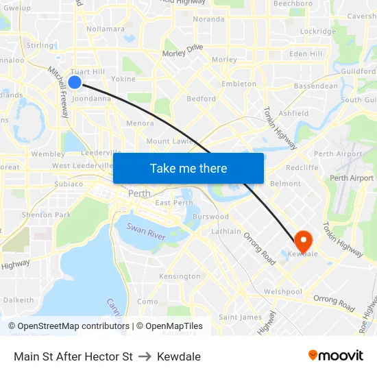 Main St After Hector St to Kewdale map