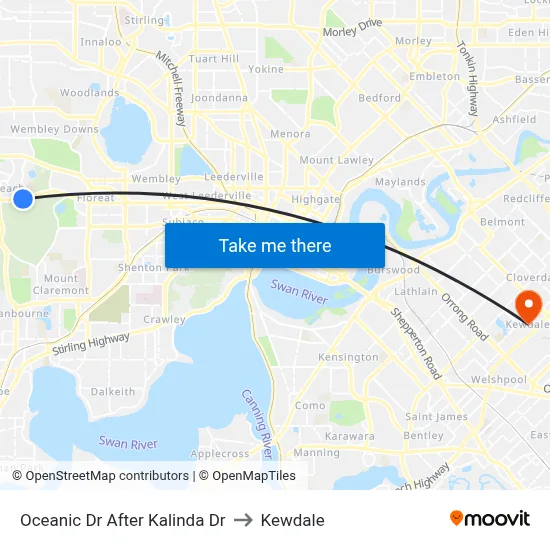Oceanic Dr After Kalinda Dr to Kewdale map