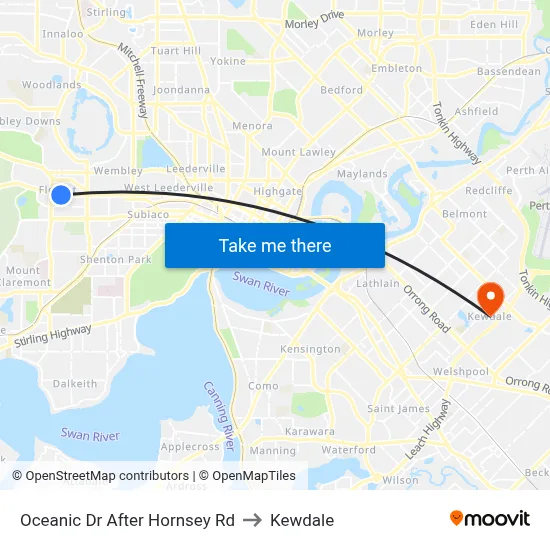 Oceanic Dr After Hornsey Rd to Kewdale map