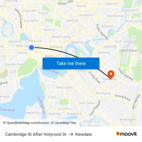 Cambridge St After Holyrood St to Kewdale map