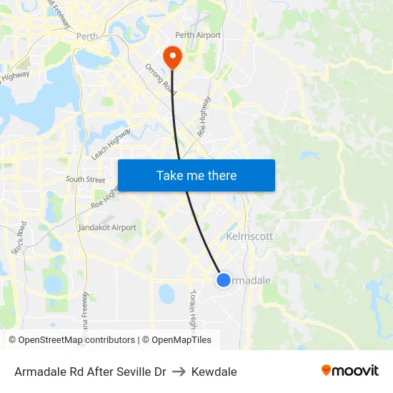 Armadale Rd After Seville Dr to Kewdale map