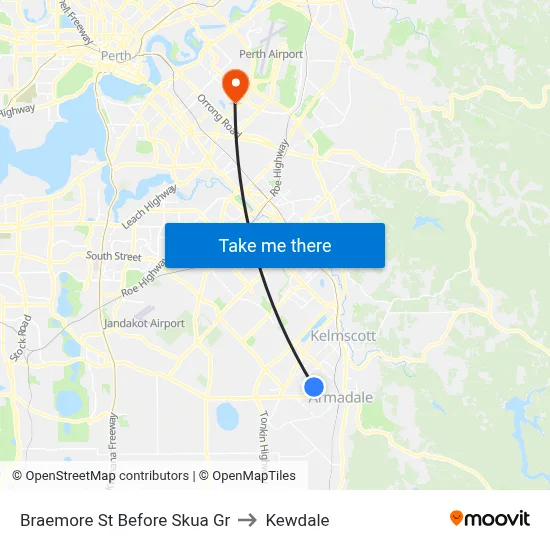 Braemore St Before Skua Gr to Kewdale map