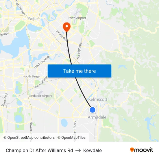 Champion Dr After Williams Rd to Kewdale map