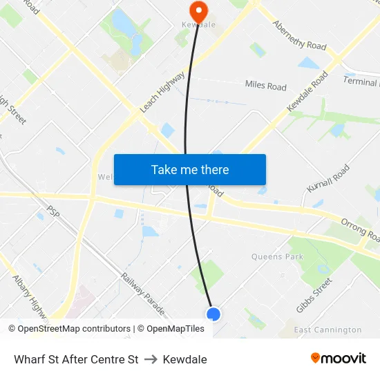 Wharf St After Centre St to Kewdale map
