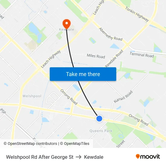 Welshpool Rd After George St to Kewdale map