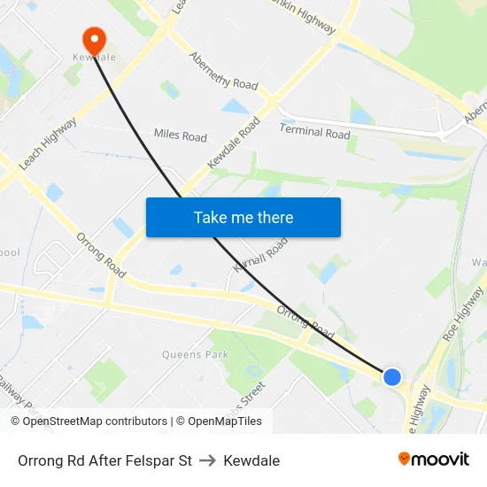 Orrong Rd After Felspar St to Kewdale map