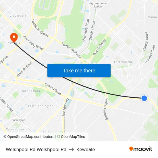 Welshpool Rd Welshpool Rd to Kewdale map