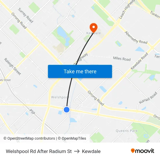 Welshpool Rd After Radium St to Kewdale map