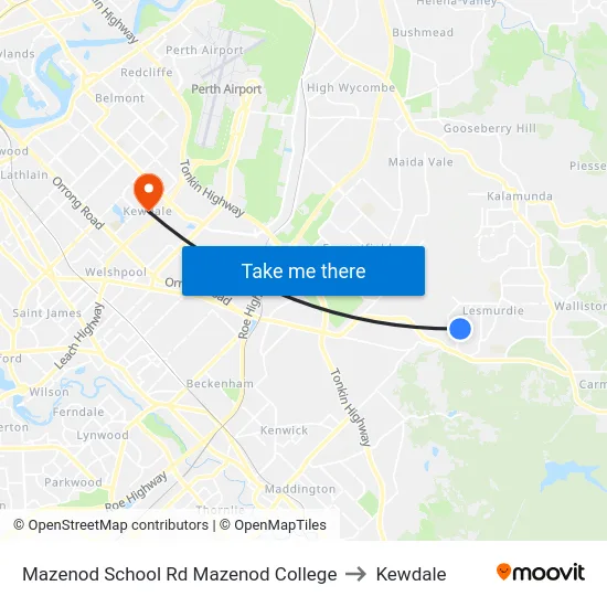 Mazenod School Rd Mazenod College to Kewdale map