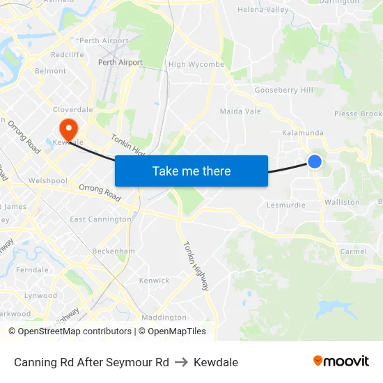 Canning Rd After Seymour Rd to Kewdale map