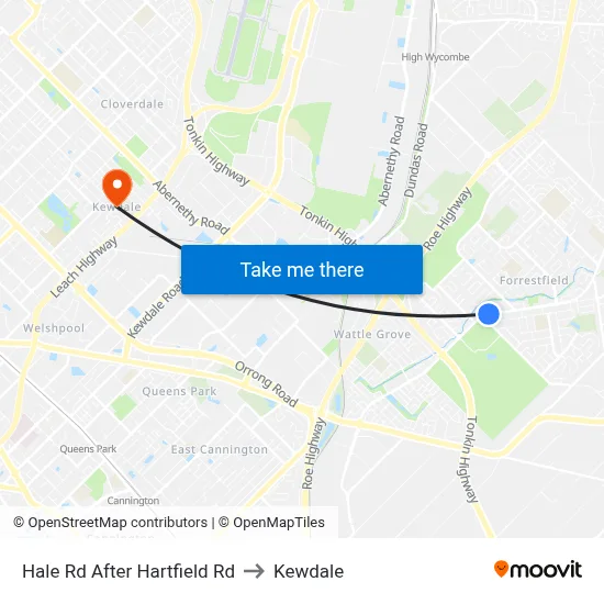 Hale Rd After Hartfield Rd to Kewdale map