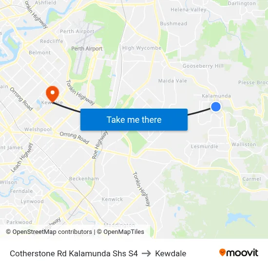 Cotherstone Rd Kalamunda Shs S4 to Kewdale map