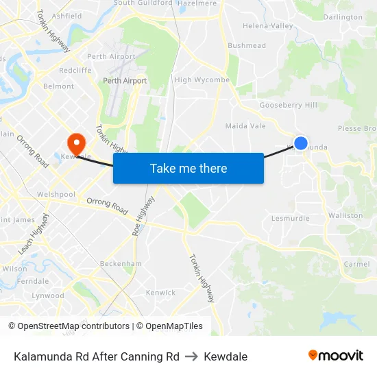 Kalamunda Rd After Canning Rd to Kewdale map