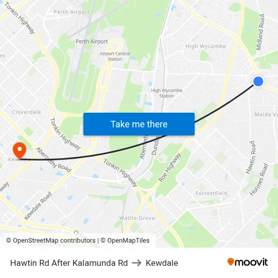 Hawtin Rd After Kalamunda Rd to Kewdale map
