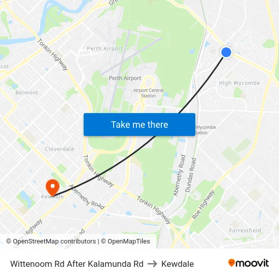 Wittenoom Rd After Kalamunda Rd to Kewdale map