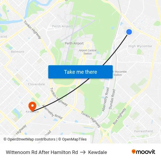 Wittenoom Rd After Hamilton Rd to Kewdale map