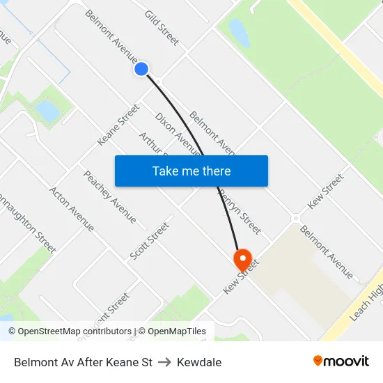 Belmont Av After Keane St to Kewdale map