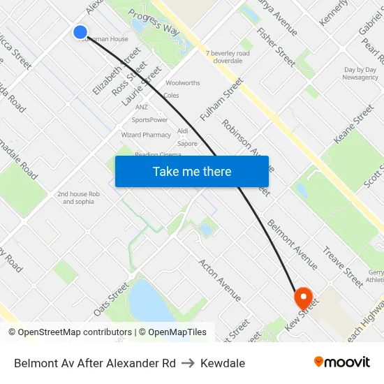 Belmont Av After Alexander Rd to Kewdale map