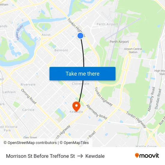Morrison St Before Treffone St to Kewdale map