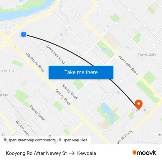 Kooyong Rd After Newey St to Kewdale map