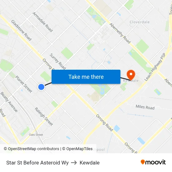 Star St Before Asteroid Wy to Kewdale map