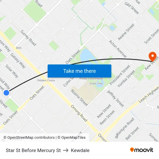 Star St Before Mercury St to Kewdale map