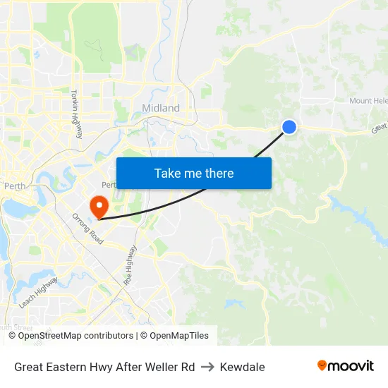 Great Eastern Hwy After Weller Rd to Kewdale map