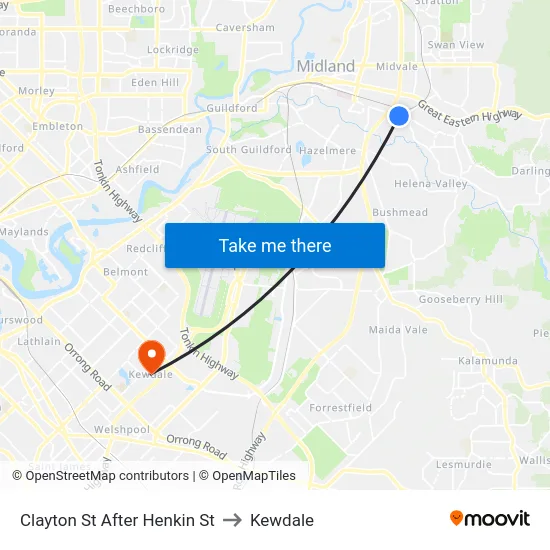 Clayton St After Henkin St to Kewdale map