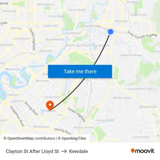 Clayton St After Lloyd St to Kewdale map