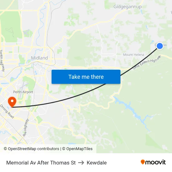 Memorial Av After Thomas St to Kewdale map