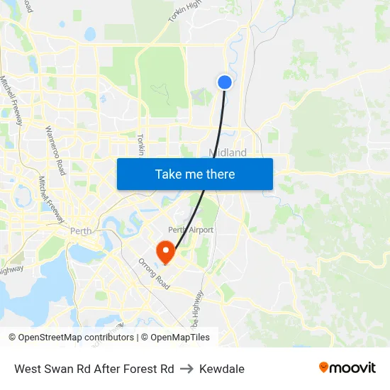 West Swan Rd After Forest Rd to Kewdale map