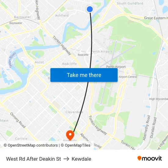 West Rd After Deakin St to Kewdale map