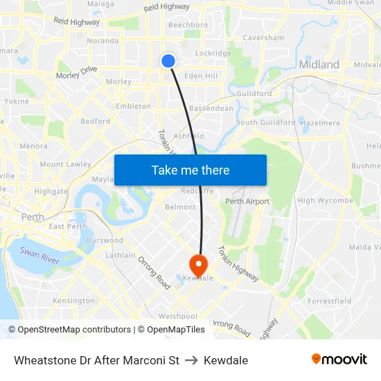 Wheatstone Dr After Marconi St to Kewdale map