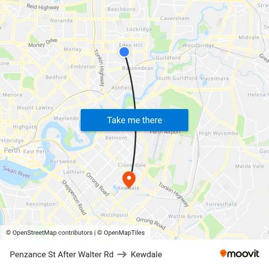 Penzance St After Walter Rd to Kewdale map