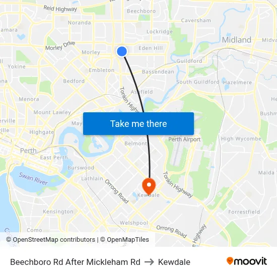Beechboro Rd After Mickleham Rd to Kewdale map