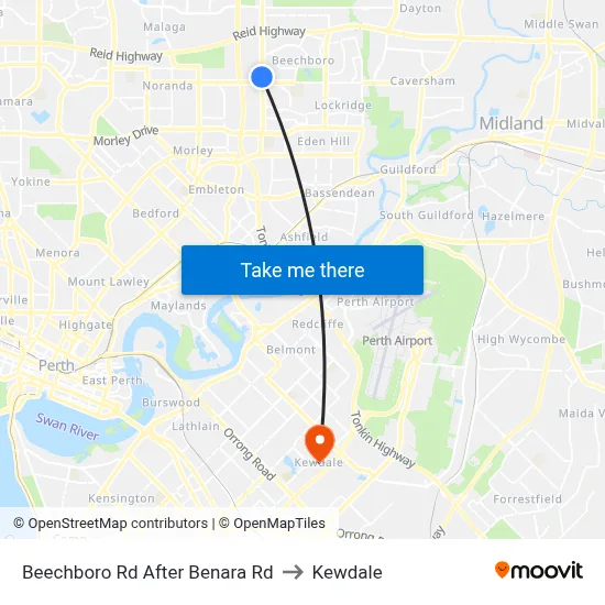 Beechboro Rd After Benara Rd to Kewdale map