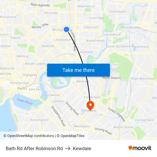 Bath Rd After Robinson Rd to Kewdale map
