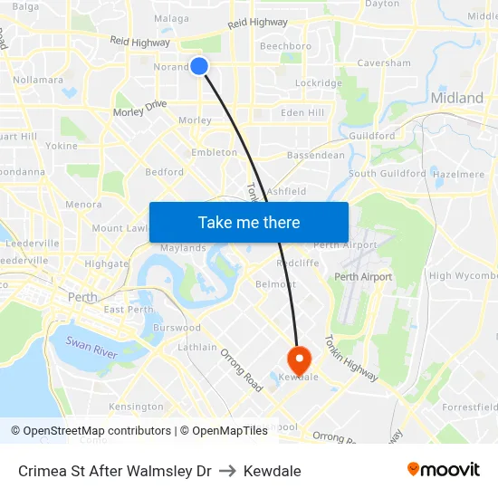 Crimea St After Walmsley Dr to Kewdale map