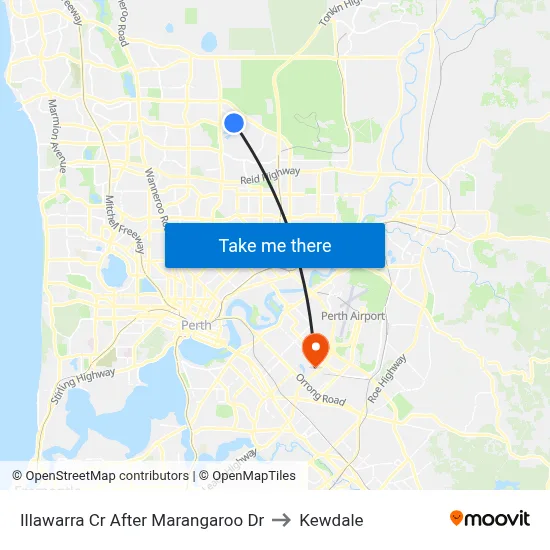 Illawarra Cr After Marangaroo Dr to Kewdale map