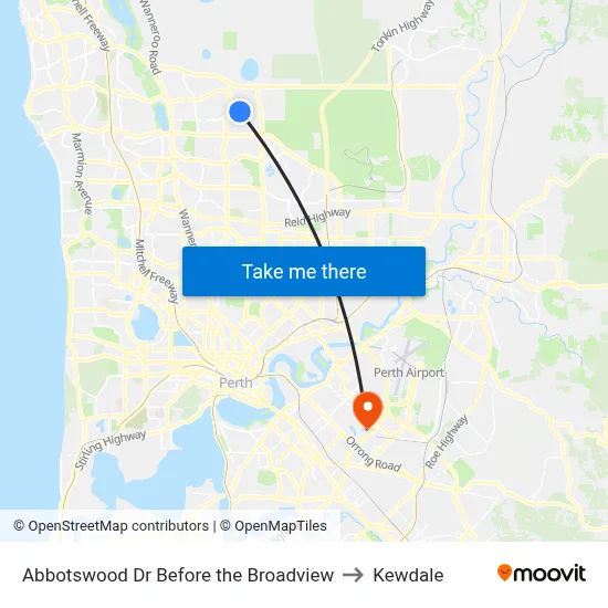 Abbotswood Dr Before the Broadview to Kewdale map