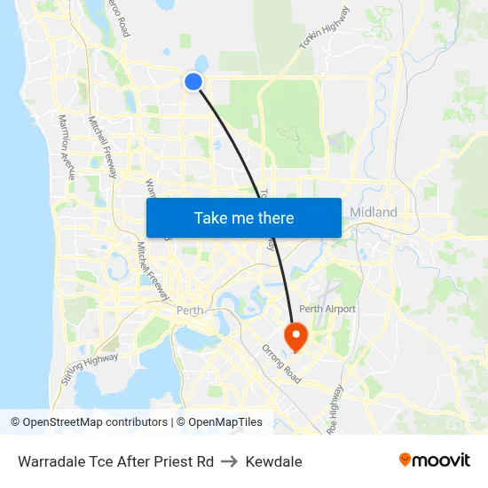 Warradale Tce After Priest Rd to Kewdale map
