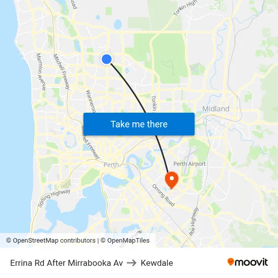 Errina Rd After Mirrabooka Av to Kewdale map