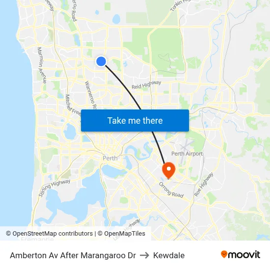 Amberton Av After Marangaroo Dr to Kewdale map