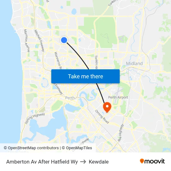 Amberton Av After Hatfield Wy to Kewdale map